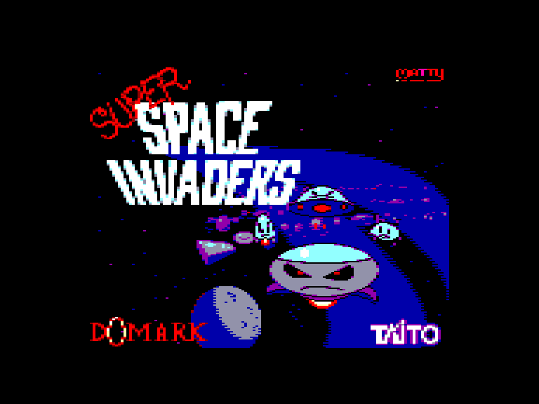 screenshot of the Amstrad CPC game Super Space Invaders by GameBase CPC