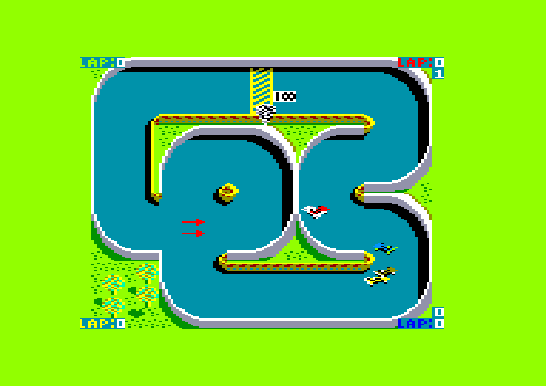 screenshot of the Amstrad CPC game Super Sprint by GameBase CPC