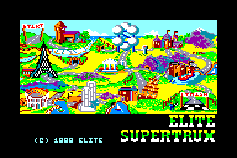 screenshot of the Amstrad CPC game Super Trux