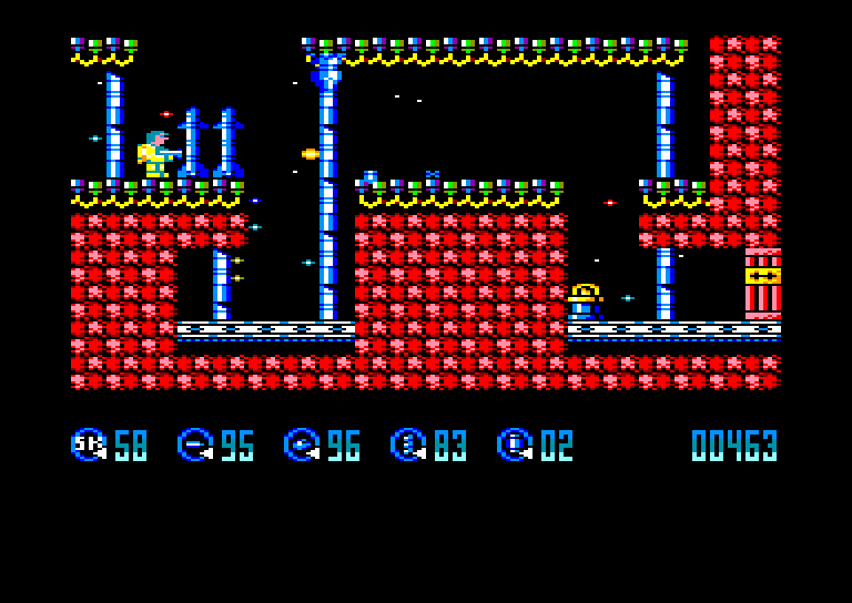 screenshot of the Amstrad CPC game Superkid in space by GameBase CPC