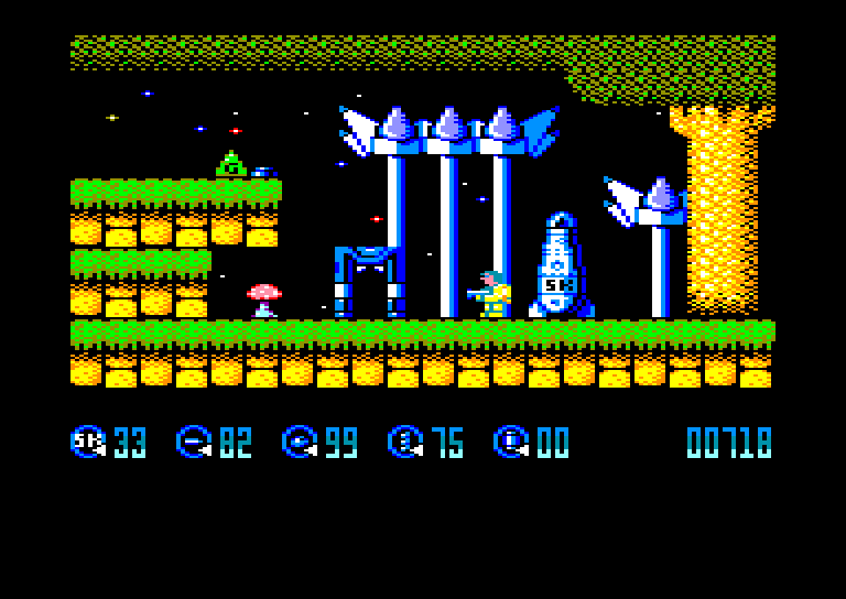 screenshot of the Amstrad CPC game Superkid in space by GameBase CPC