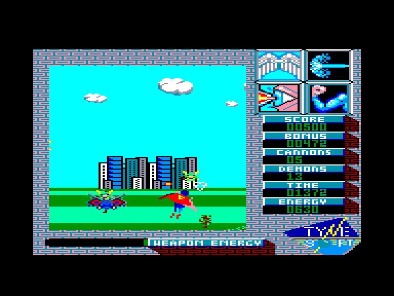 screenshot of the Amstrad CPC game Superman - The Man of Steel by GameBase CPC