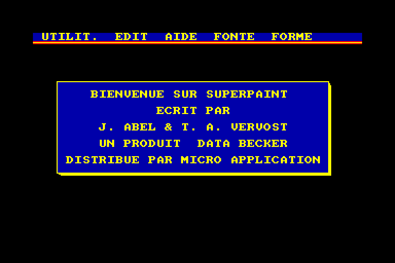 screenshot of the Amstrad CPC game Superpaint by GameBase CPC