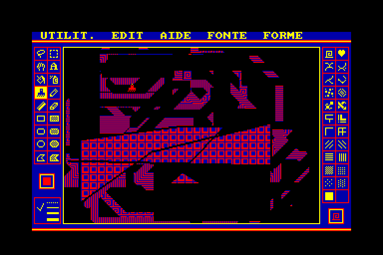 screenshot of the Amstrad CPC game Superpaint by GameBase CPC