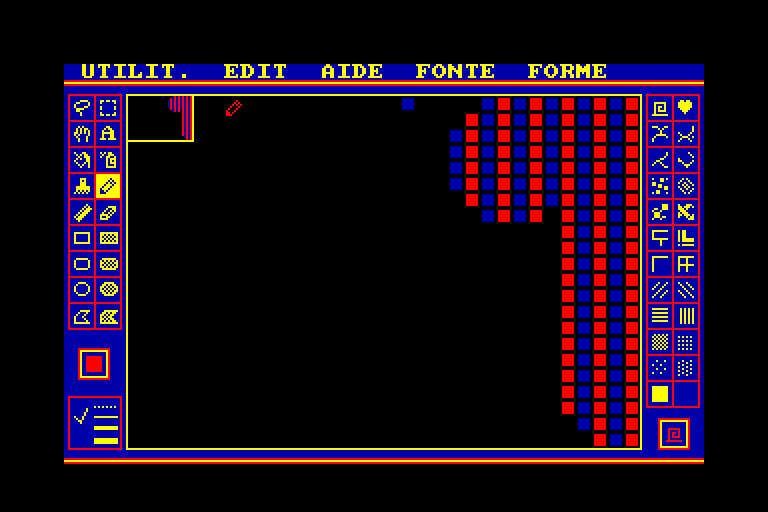 screenshot of the Amstrad CPC game Superpaint by GameBase CPC