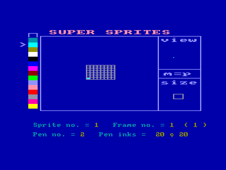 screenshot of the Amstrad CPC game Super Sprites by GameBase CPC