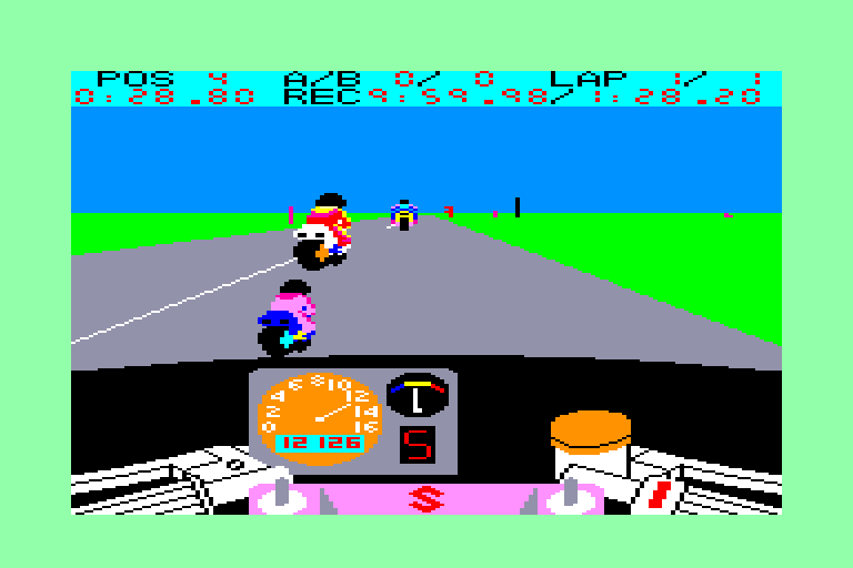 screenshot of the Amstrad CPC game TT racer by GameBase CPC