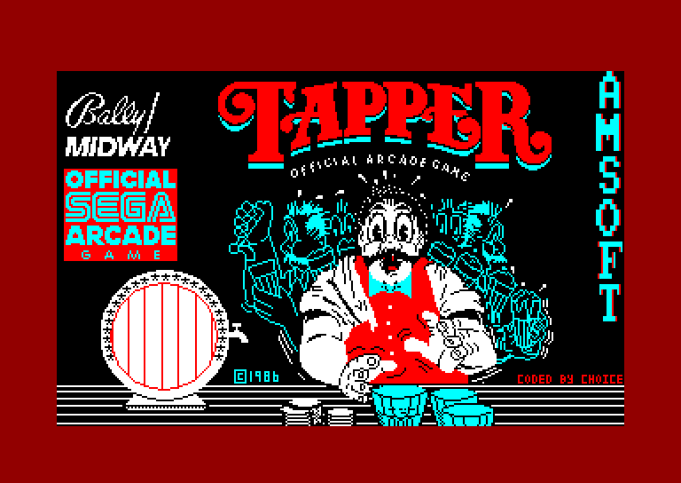 screenshot of the Amstrad CPC game Tapper by GameBase CPC