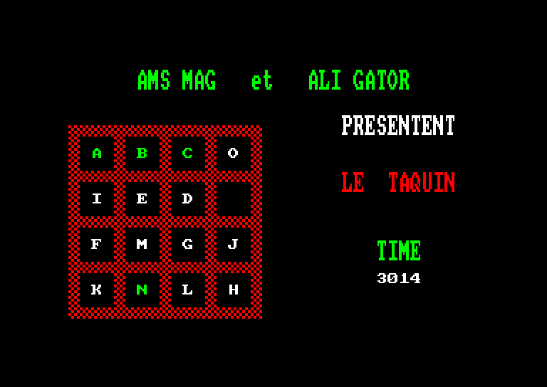 screenshot of the Amstrad CPC game Taquin by GameBase CPC