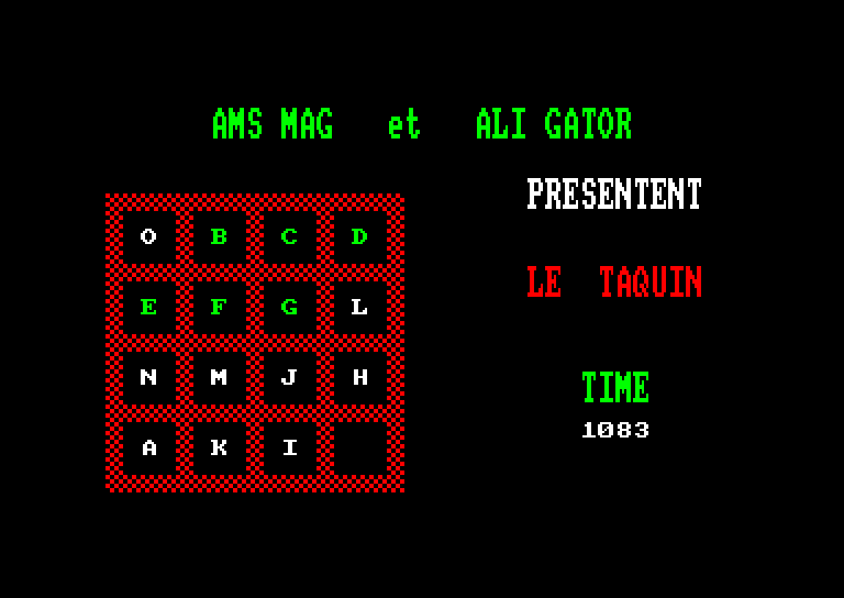 screenshot of the Amstrad CPC game Taquin by GameBase CPC