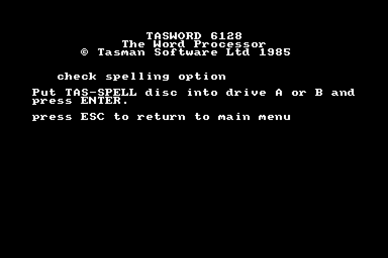screenshot of the Amstrad CPC game Tas-Spell by GameBase CPC