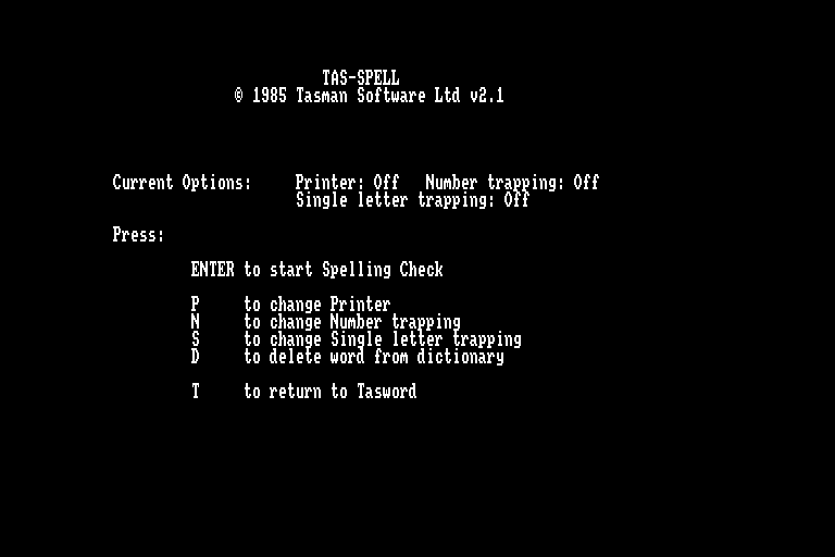 screenshot of the Amstrad CPC game Tas-Spell by GameBase CPC