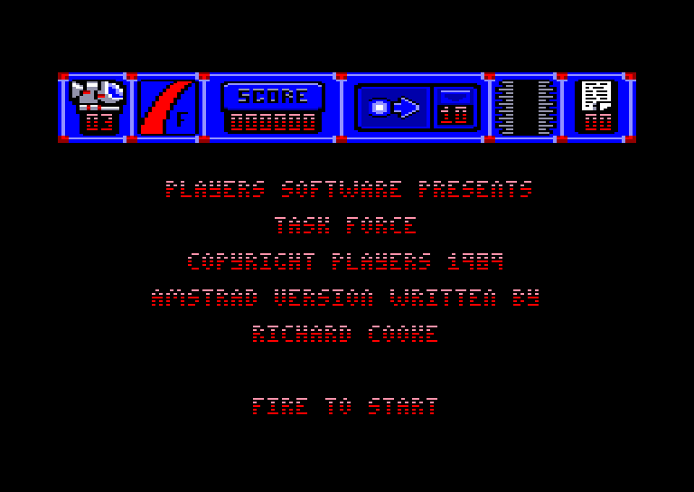 screenshot of the Amstrad CPC game Task Force by GameBase CPC