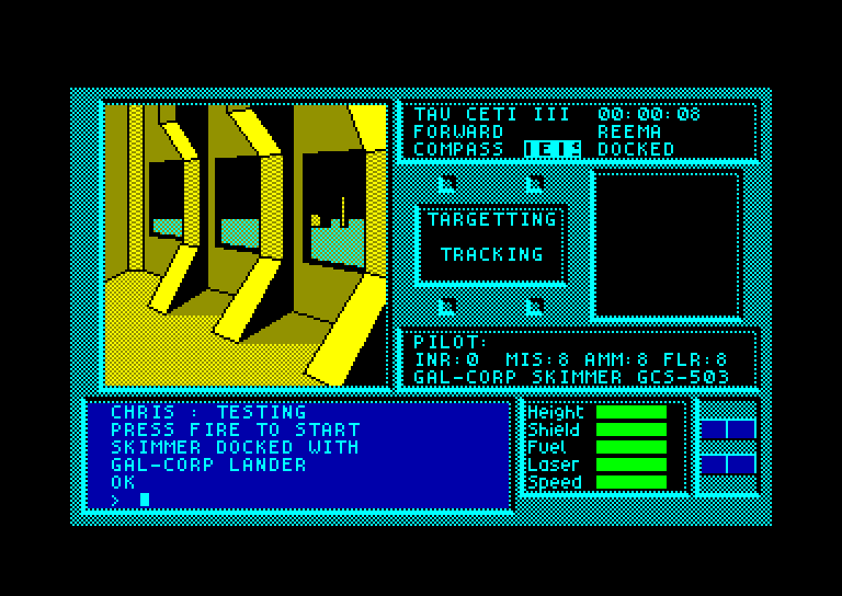 screenshot of the Amstrad CPC game Tau ceti - special edition by GameBase CPC