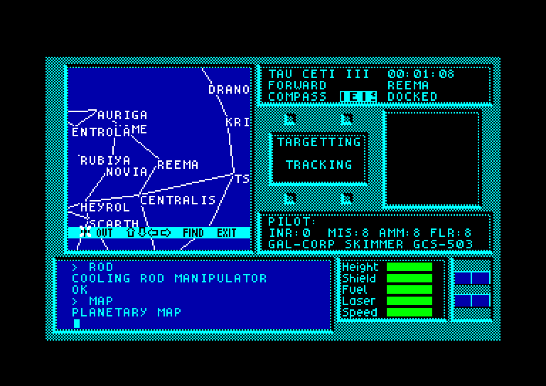 screenshot of the Amstrad CPC game Tau ceti - special edition by GameBase CPC