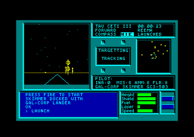 screenshot of the Amstrad CPC game Tau ceti - special edition by GameBase CPC