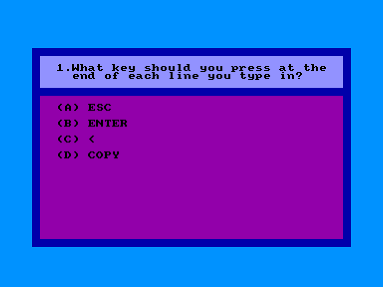 screenshot of the Amstrad CPC game Teach Yourself Amstrad BASIC - A Tutorial Guide - Part 1 by GameBase CPC