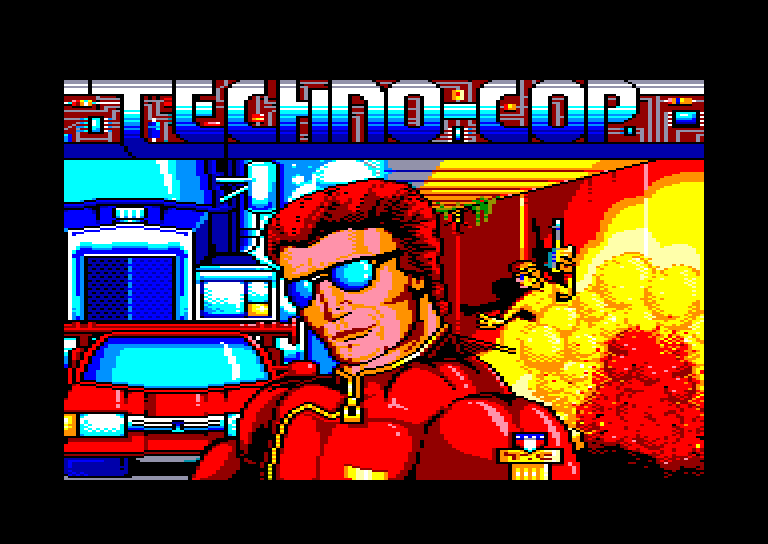 screenshot of the Amstrad CPC game Techno Cop by GameBase CPC