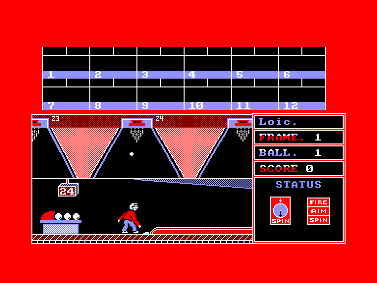 screenshot of the Amstrad CPC game Ten-Pin Challenge by GameBase CPC