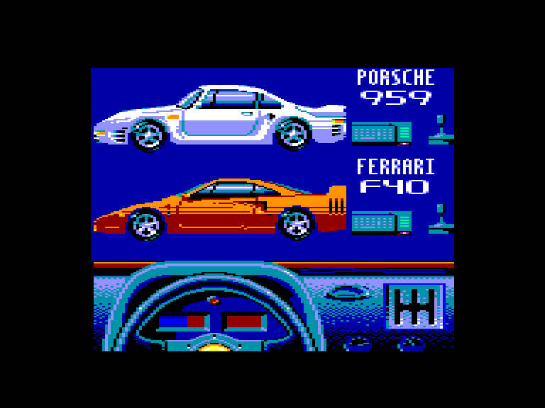 screenshot of the Amstrad CPC game Test Drive II - The Duel by GameBase CPC