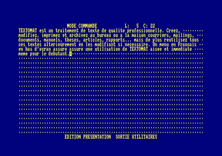 screenshot of the Amstrad CPC game Textomat by GameBase CPC