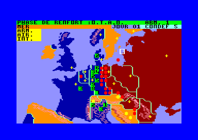 screenshot of the Amstrad CPC game Theatre Europe by GameBase CPC