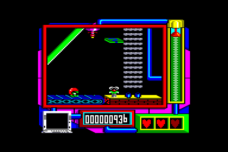 screenshot of the Amstrad CPC game Thing bounces back by GameBase CPC