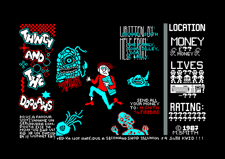 screenshot of the Amstrad CPC game Thingy and the doodahs by GameBase CPC