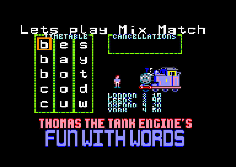 screenshot of the Amstrad CPC game Thomas The Tank Engine 2 - The Race by GameBase CPC