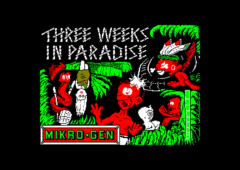 screenshot of the Amstrad CPC game Three weeks in paradise by GameBase CPC