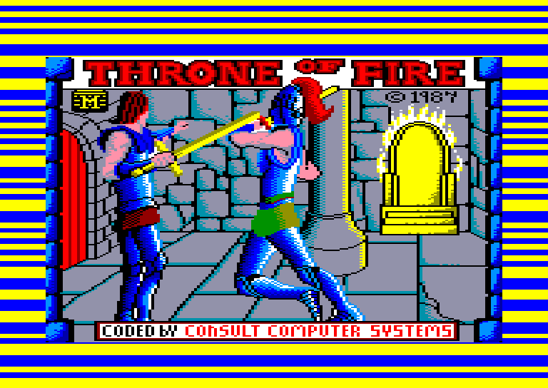 screenshot of the Amstrad CPC game Throne of fire by GameBase CPC
