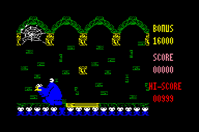 screenshot of the Amstrad CPC game Through the Trap Door by GameBase CPC