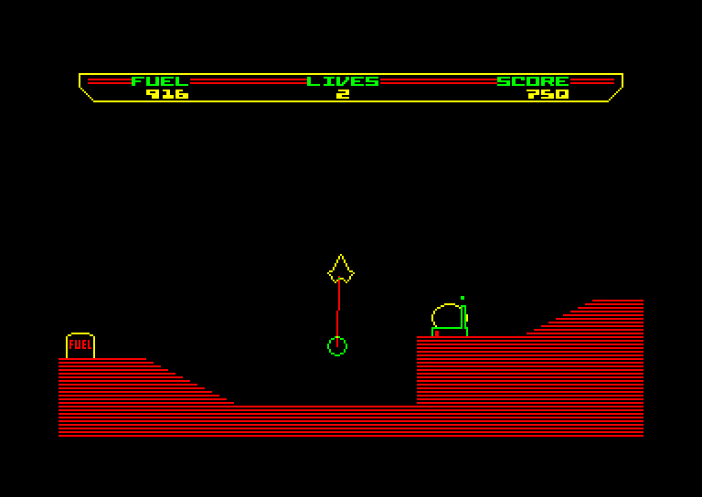 screenshot of the Amstrad CPC game Thrust by GameBase CPC