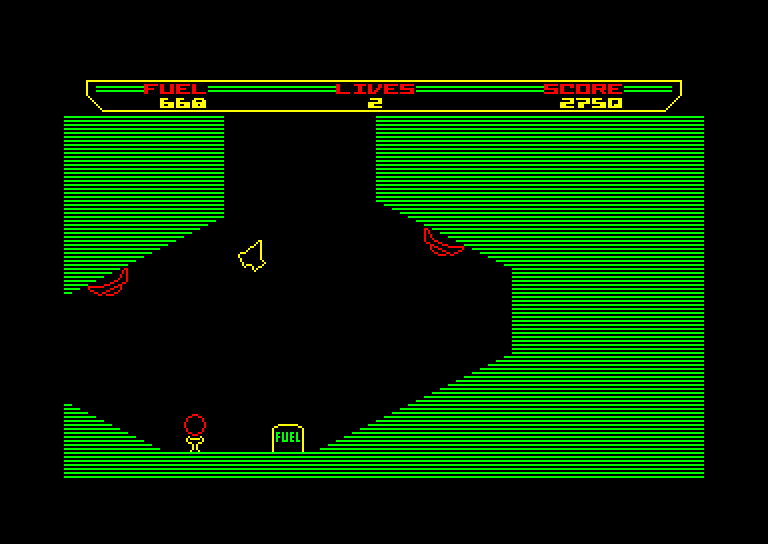 screenshot of the Amstrad CPC game Thrust by GameBase CPC