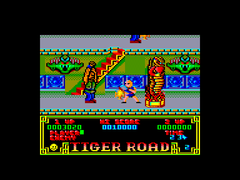 screenshot of the Amstrad CPC game Tiger Road by GameBase CPC