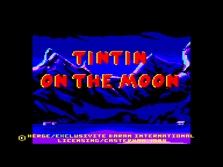 screenshot of the Amstrad CPC game Tintin sur la Lune by GameBase CPC