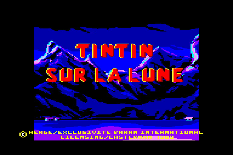 screenshot of the Amstrad CPC game Tintin sur la Lune by GameBase CPC