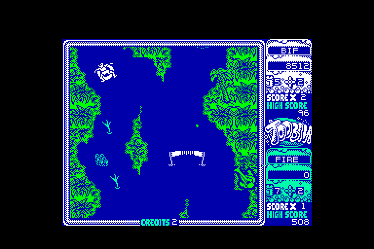 screenshot of the Amstrad CPC game Toobin' by GameBase CPC