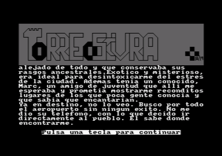 screenshot of the Amstrad CPC game Torreoscura by GameBase CPC