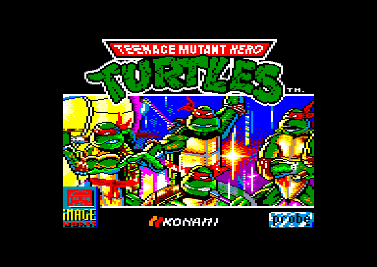 screenshot of the Amstrad CPC game Teenage Mutant Hero Turtles by GameBase CPC