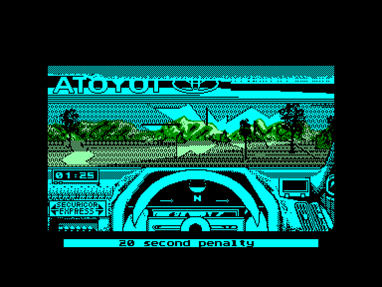 screenshot of the Amstrad CPC game Toyota Celica GT Rally by GameBase CPC