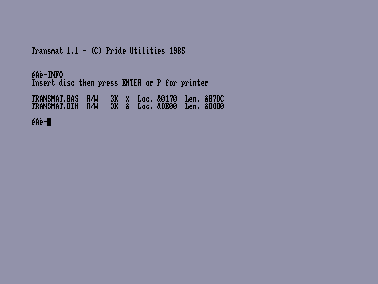 screenshot of the Amstrad CPC game Transmat v2.1 by GameBase CPC