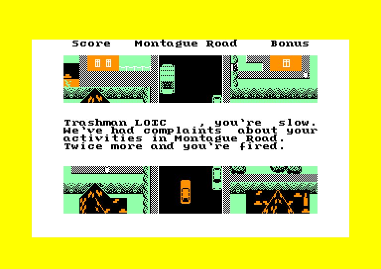 screenshot of the Amstrad CPC game Trashman by GameBase CPC