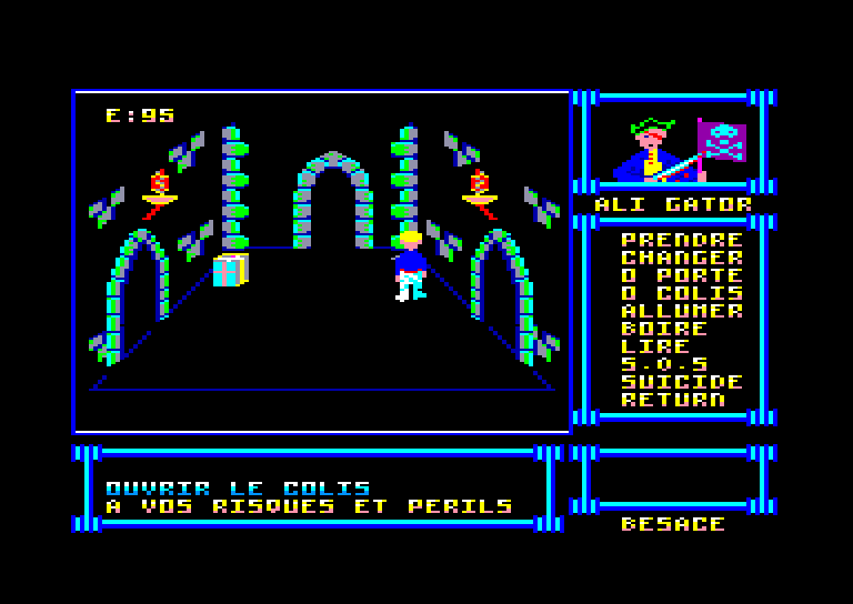 screenshot of the Amstrad CPC game Tresor d'Ali Gator (le) by GameBase CPC