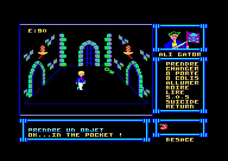 screenshot of the Amstrad CPC game Tresor d'Ali Gator (le) by GameBase CPC