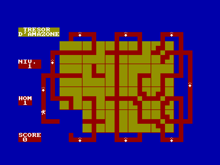 screenshot of the Amstrad CPC game Trésor de l'amazone (le) by GameBase CPC