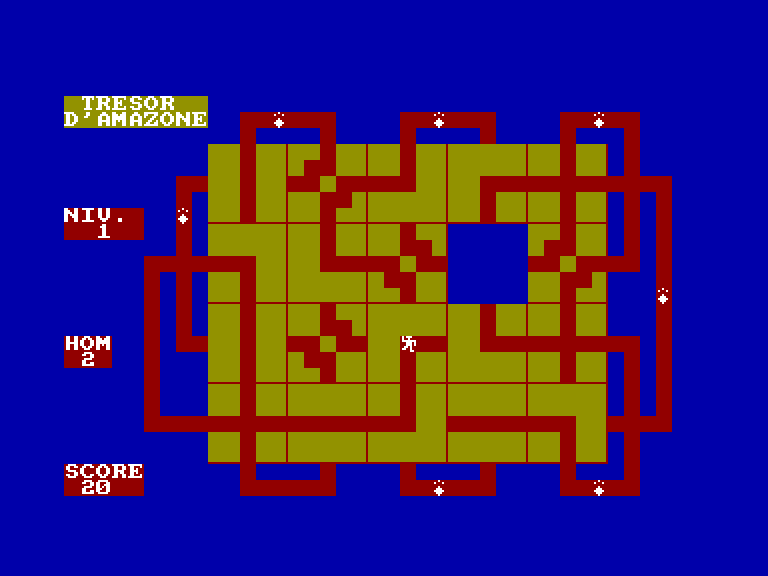 screenshot of the Amstrad CPC game Trésor de l'amazone (le) by GameBase CPC