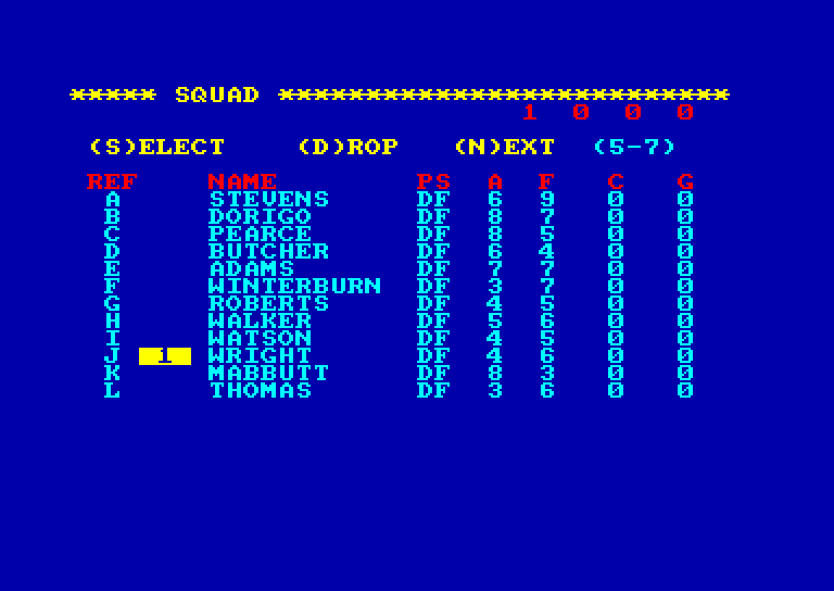 screenshot of the Amstrad CPC game Trevor brooking's world cup glory by GameBase CPC