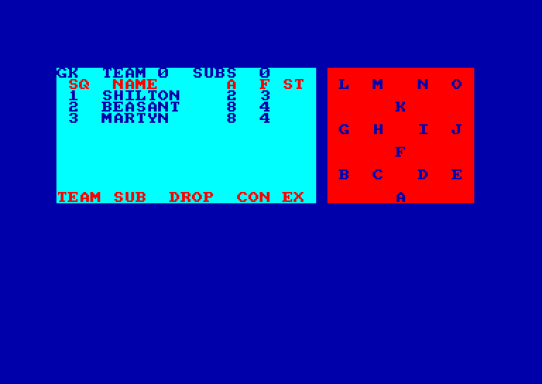 screenshot of the Amstrad CPC game Trevor brooking's world cup glory by GameBase CPC