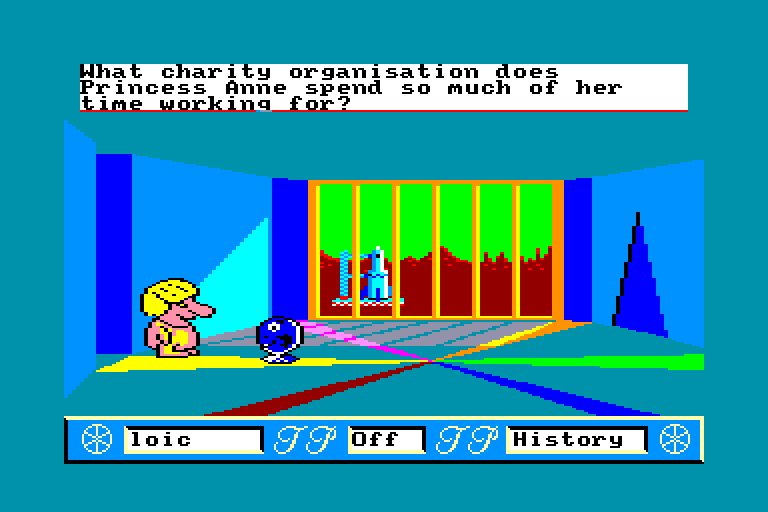 screenshot of the Amstrad CPC game Trivial Pursuit - a New Beginning by GameBase CPC